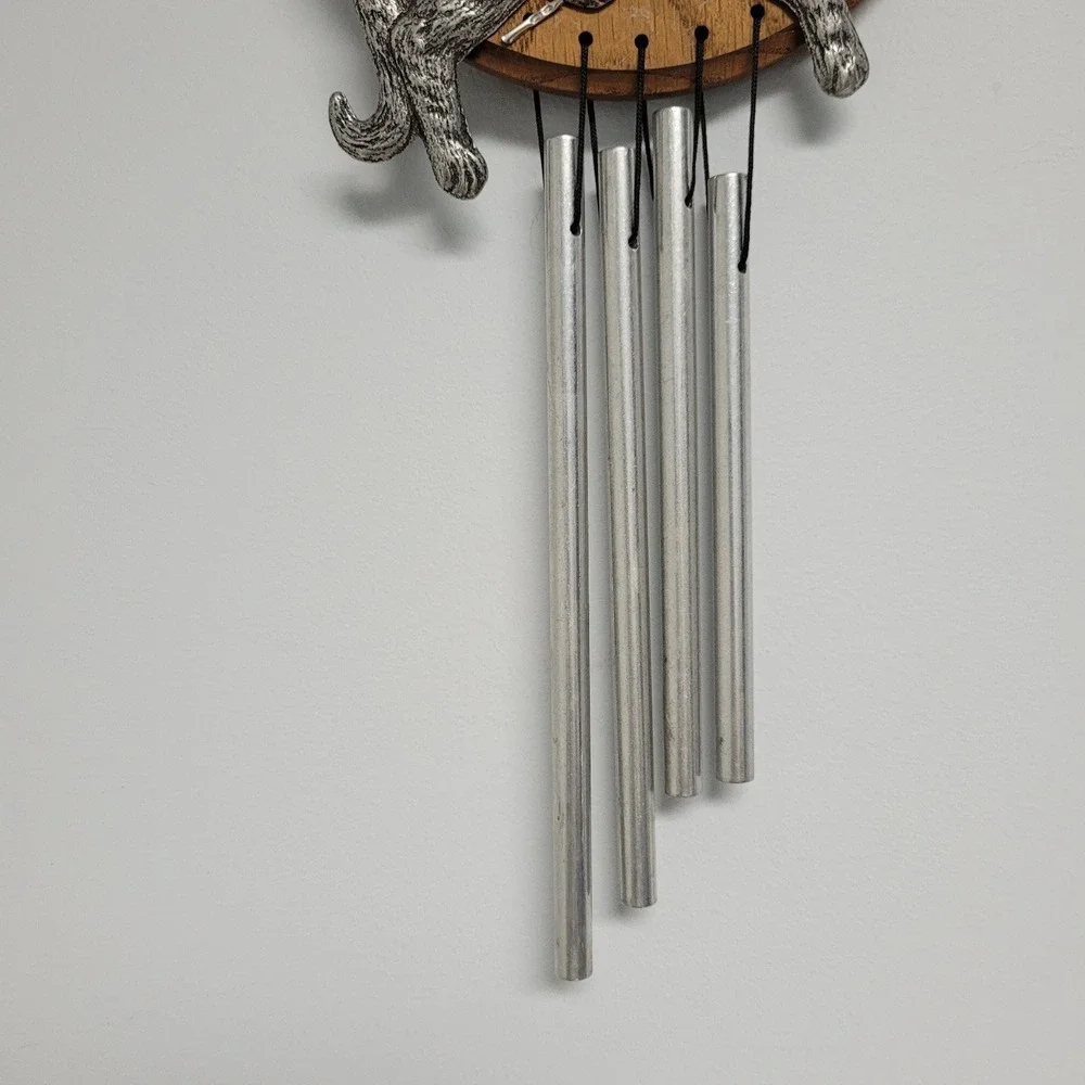 Cat Wind Chime‎ Kitten Metal Hanging Decor Wooden